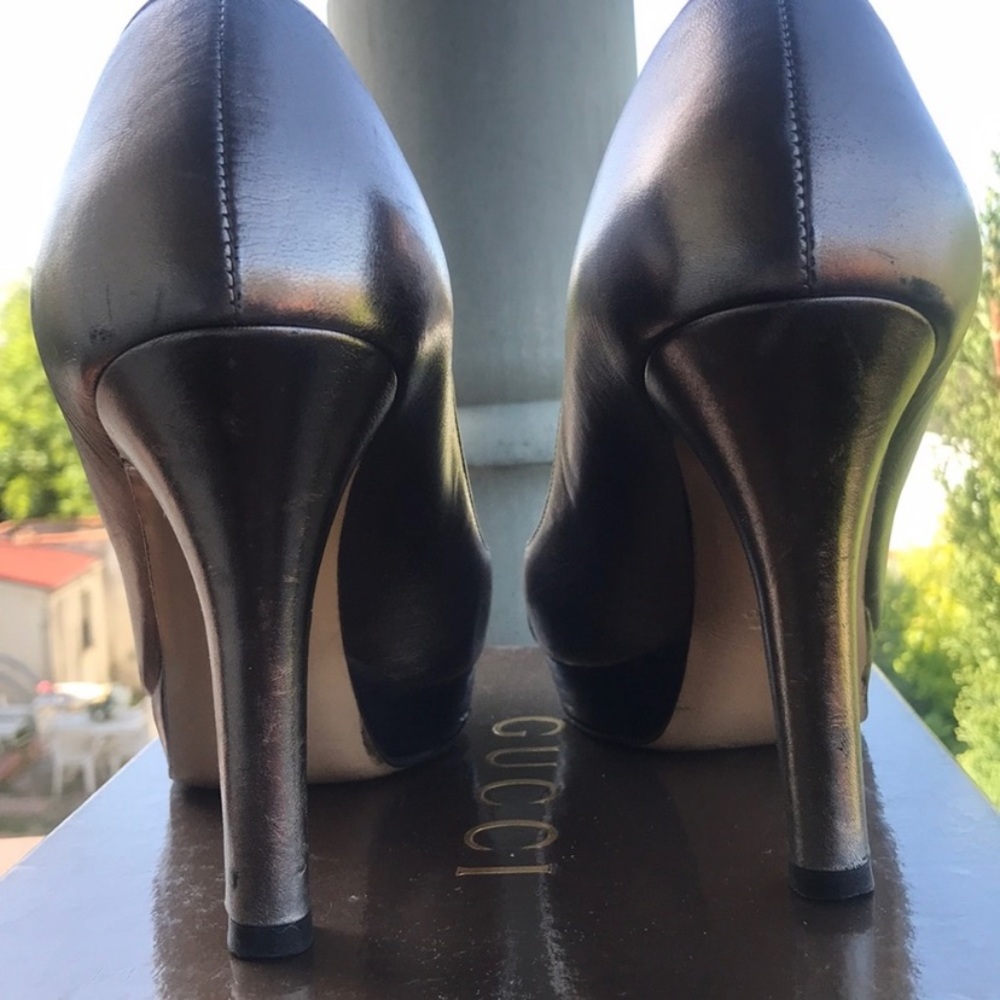 GUCCI 💫 Platform Silver Horsebit heels - Picture 3 of 8